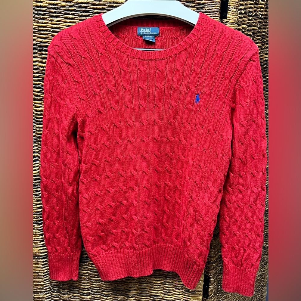 Polo‎ by Ralph Lauren, Youth Vibrant Red Crew Neck Sweater, Large 14-6